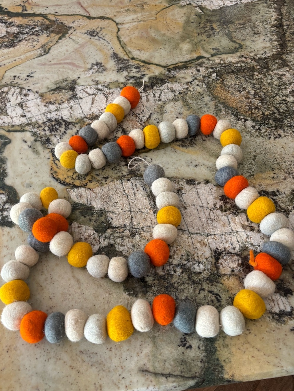 Fall felted wool pompom garland